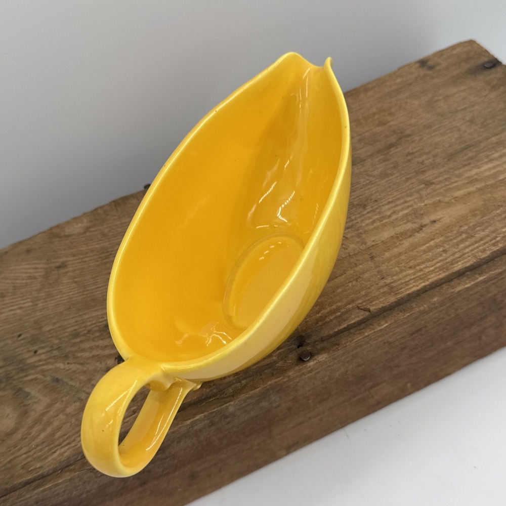 Gravy Boat Vintage Rhythm By Homer Laughlin Mustard Yellow‎ #D53N4 Serviceware - Picture 8 of 9